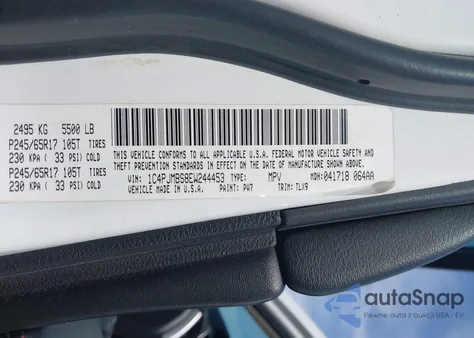 2014 Jeep Cherokee Trailhawk из США, поврежденный, VIN 1C4PJMBS8EW244453